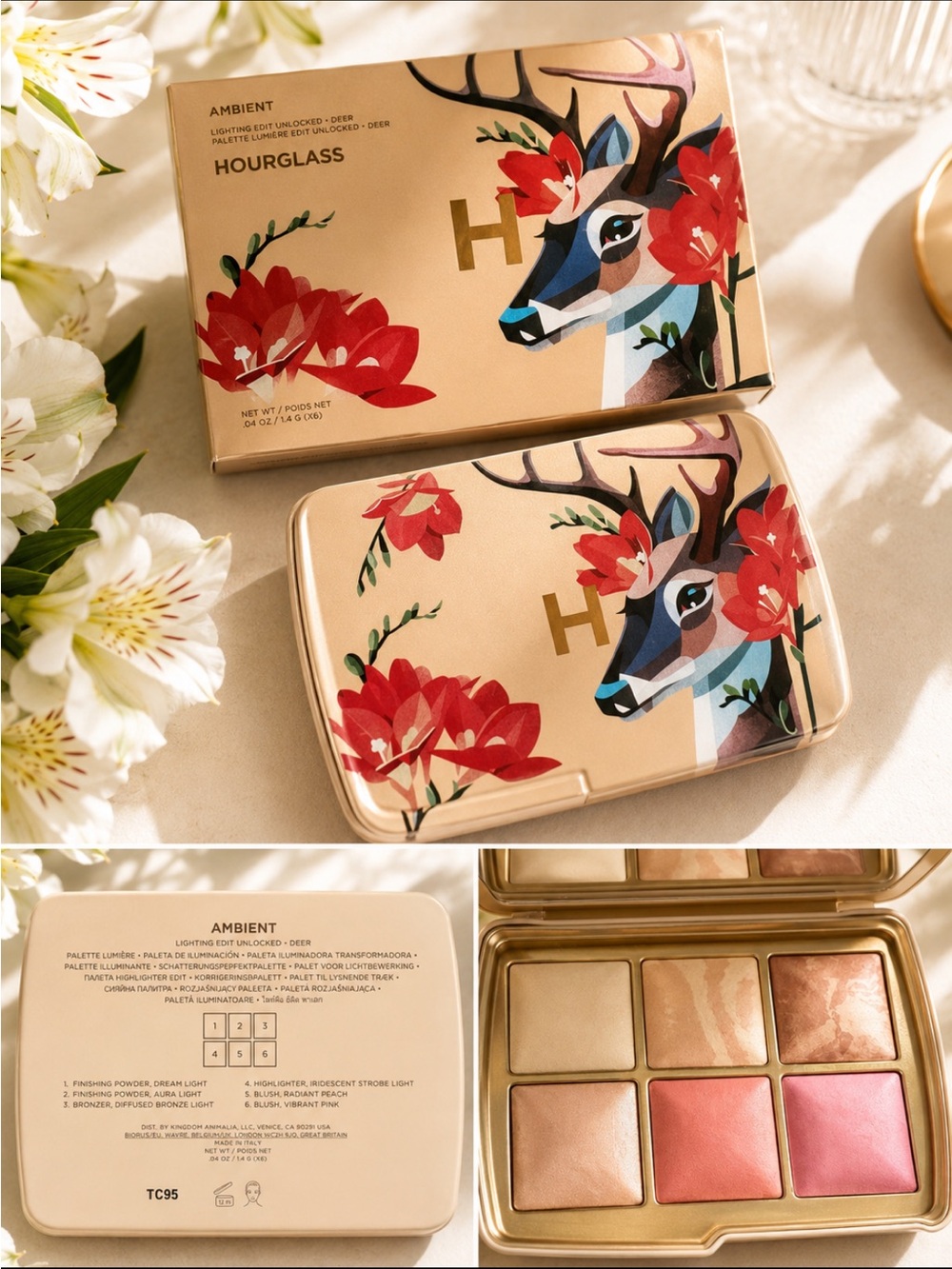 Hourglass Ambient Palette with Pink Floral Deer Artwork